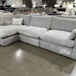 🎈 Comfy And Stylish Sectional Sophie Cloud 3 PCs LAF Sectional With Chaise. RAF/LAF Options Available 