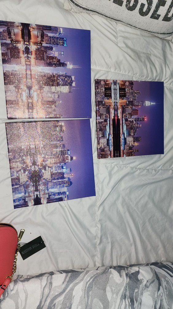 Three 12 By 12 Wall Pictures Of NyC