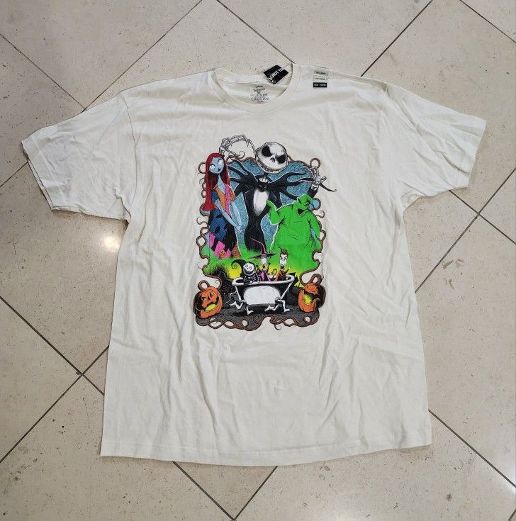 Disney Nightmare Before Christmas Adult Mens T-Shirt Size 2XL White Bioworld NWT