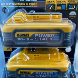 20V MAX* DEWALT POWERSTACK™ 5Ah Battery- 2 Pack  (NEW)
