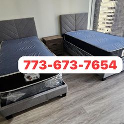 Twin Package Deal!! Mattress + Frame + Boxspring For $299 🚨 Ready For Delivery 🚚 