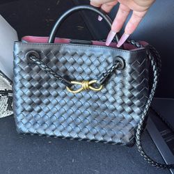 Braided, Small Black Bag