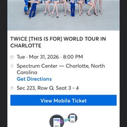 TWICE TICKETS TWO FOR ONE