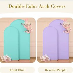 Set of 2 Purple and Blue Covers – 7.2 ft. and 6 ft. Fitted Spandex Arch Double-sided