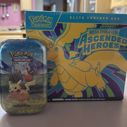 Asended Heroes ETB + Pokemon Tin