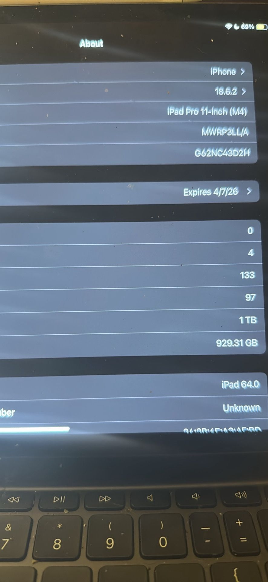 iPad Pro M4.  11 Inch 1Tb 