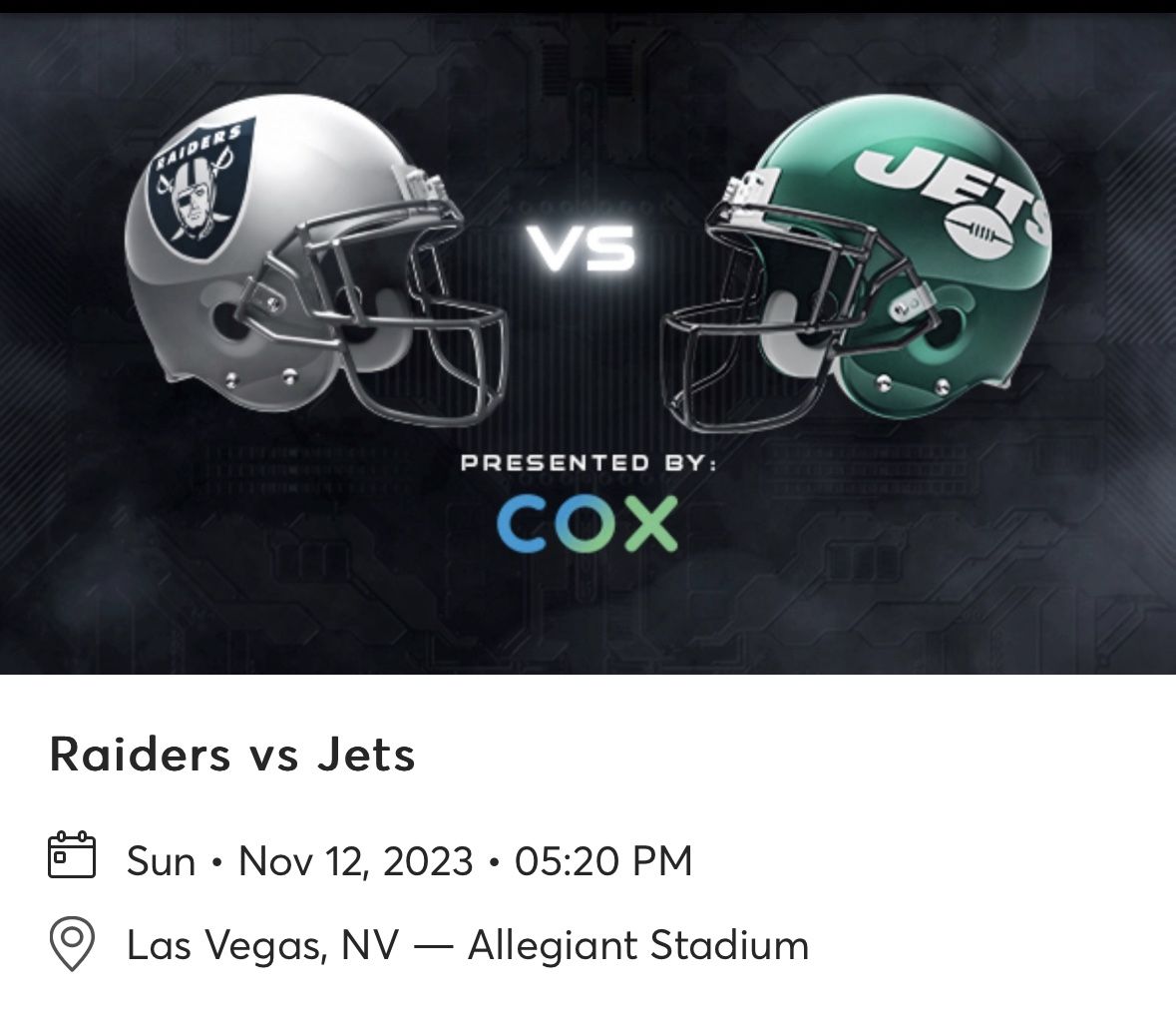 Raiders vs Jets