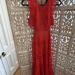 BCBG MaxAzria Red Lace Dress Size 2