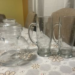 Original Princess house tea pot and 2 large mugs