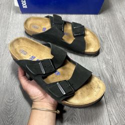 Birkenstock Arizona Bs Soft Footbed Black Coin Suede 40 Narrow L 9