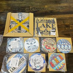 Lake House & Welcome to the Lake Signs (9 pcs)