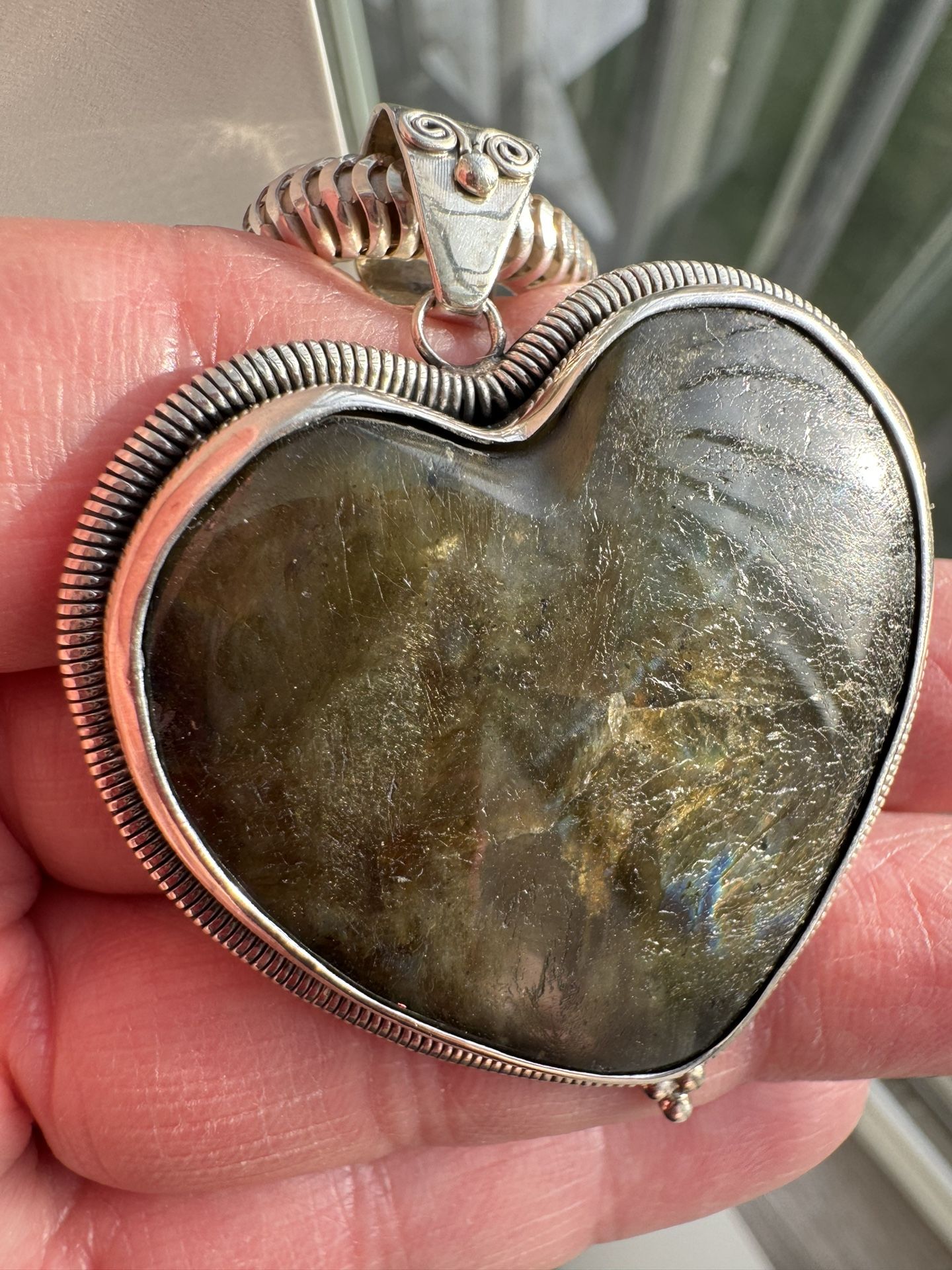 FABULOUS LABRADORITE HEART in Sterling Silver