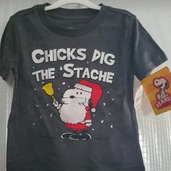 New Snoopy Chicks Dig The Stache Long Sleeve Shirt 