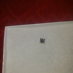 Single Stud 10K Gold Post  5mm. Princess Cut CZ