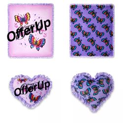 Shipping Only!  Butterfly Fleece Blanket Set