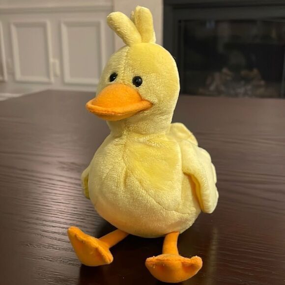 Gund (contact info removed) Sitting Yellow &amp; Orange Duck 6&quot; Easter Stuff Animal Plush Excellent
