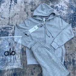 Brand New Men’s Alo Gray Hoodie & Pants , Size Medi