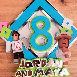 Roblox Cake Topper, Custom Cake Topper, Roblox Birthday, Roblox Decorations 