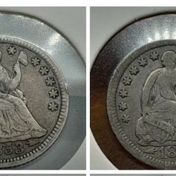 1853 + 1854 Seated Liberty Half Dimes