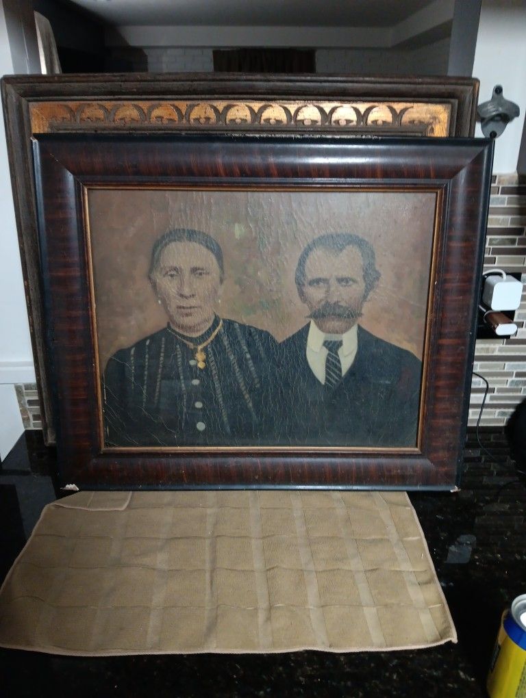 Antique Picture Of Man And Women