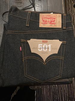 Charcoal black Levi's 501s