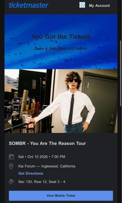 SOMBR Concert Tickets
