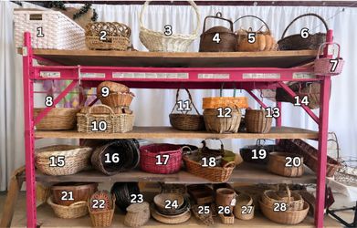 40+ Wicker, Farmhouse & Vintage Baskets – Numbered Inventory – Starting at $5