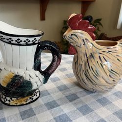 Rooster Pitcher colorful container for holding and pouring liquids
