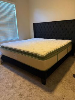 King size bed with frame