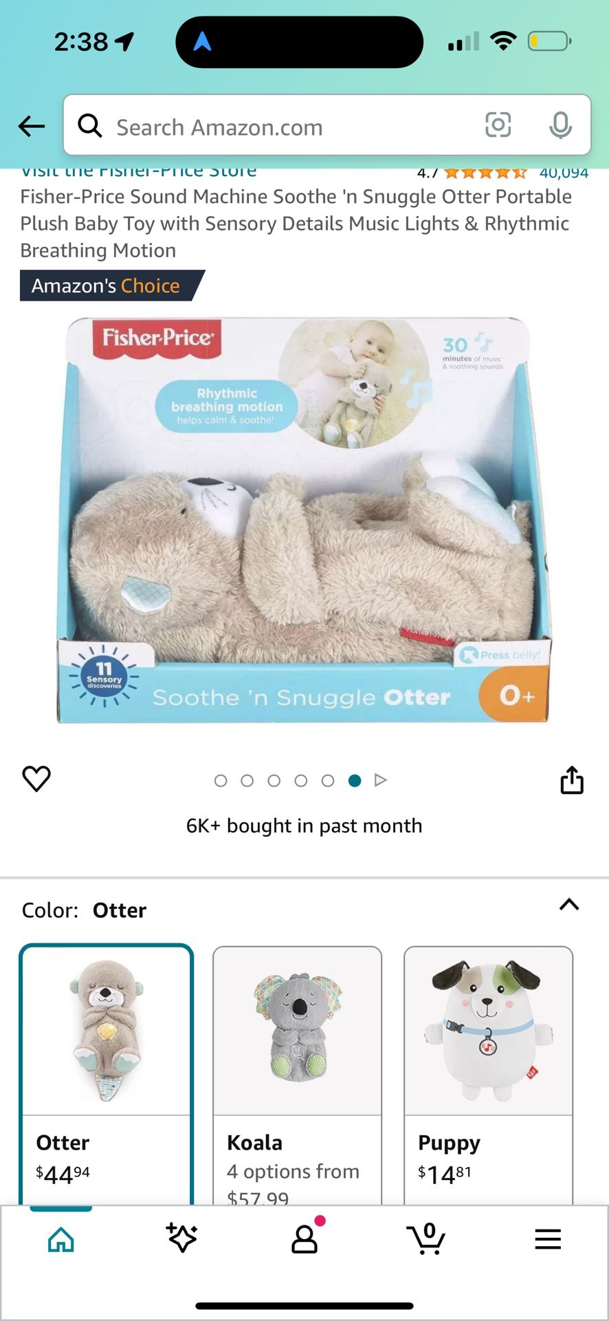 Infant Soothing Otter Toy 
