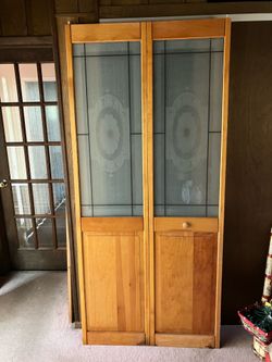 Wood and Glass folding closet door