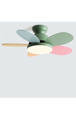 Light And Remote Flush Mount 5-Blades Lighting Fan