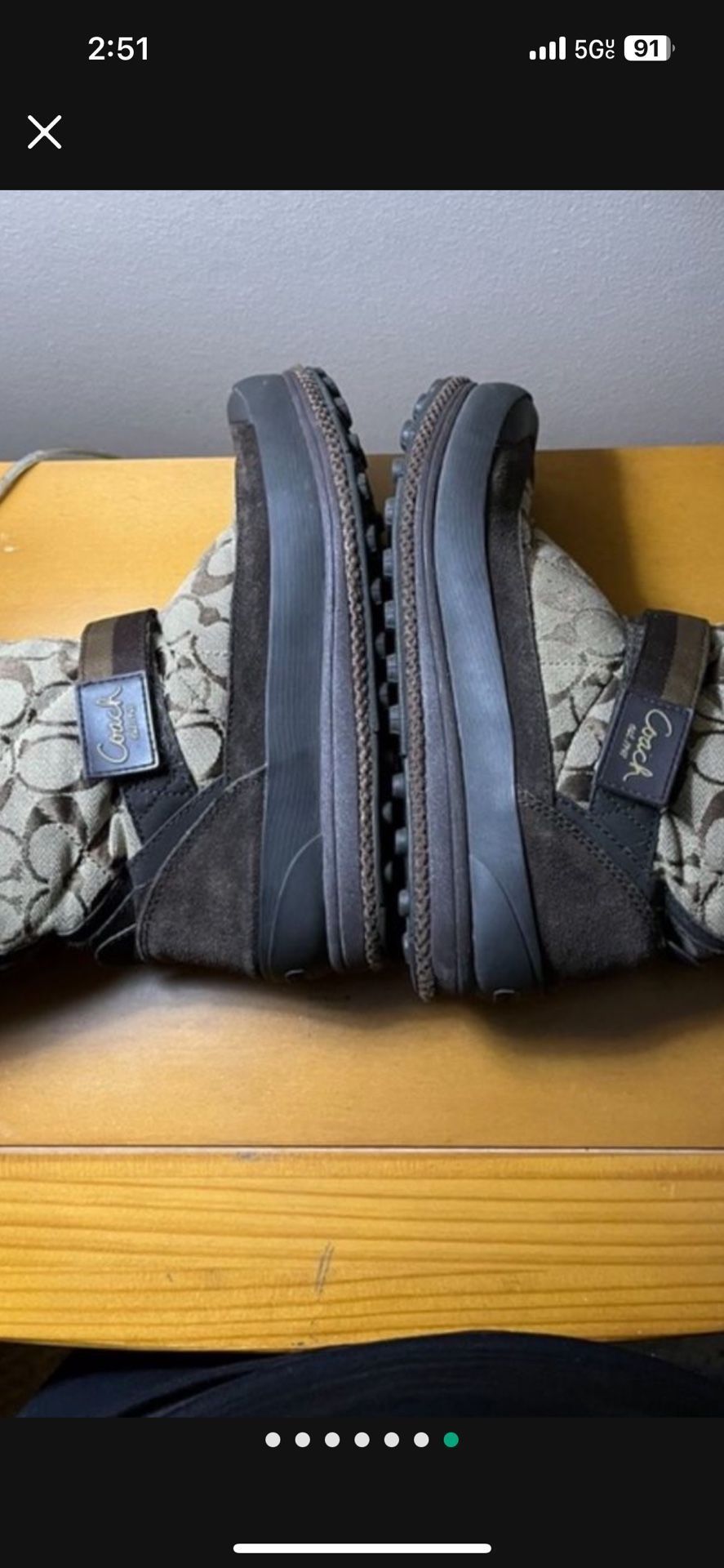 There Very Good Women’s Boots Made By Coach The Size Is 8.5 The Color Is Brown And Beige