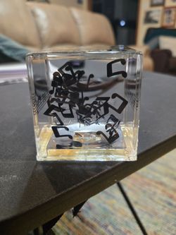Clear Glass Cube Music Note Decor