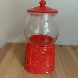 Glass Classic Gumball Machine Candy Dish Canister Cute! 