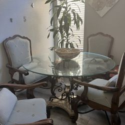 Custom Made Vintage Dining Table And Chairs
