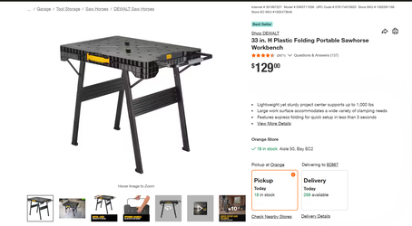 Dewalt Folding Portable Sawhorse Workbench