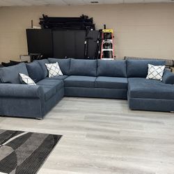 BLUE SECTIONAL U-SHAPED