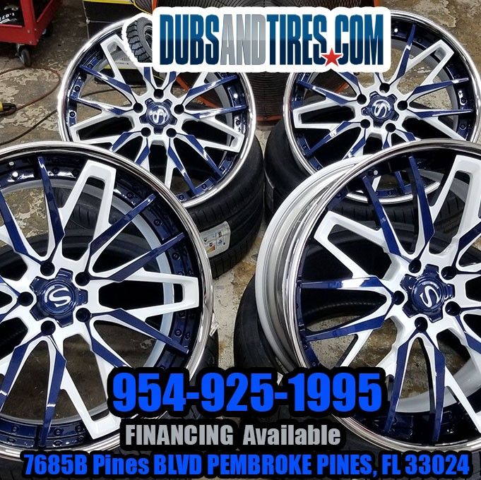 22” Inch Savini Sv83 Custom Rims Staggered w/ Tires 285/30ZR20