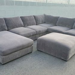 Six Peace Grey Sectional Couch Delivery Available 