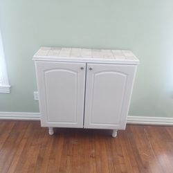 White bathroom cabinet