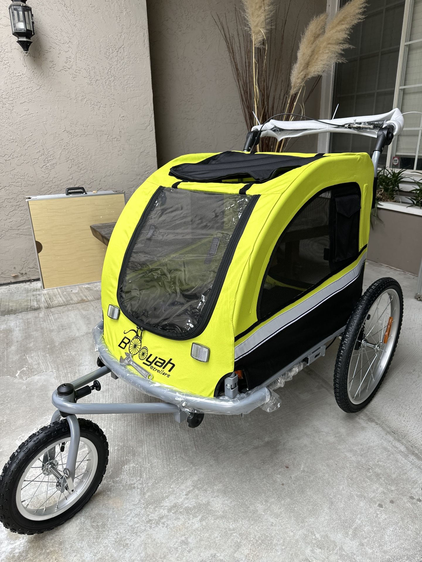 booyah large pet dog stroller bike trailer -New