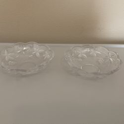 Two Small glass serving bowls 5.5 in - Garden Terrace Mikasa