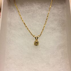 .33 Yellow diamond on 18” yellow gold chain $100