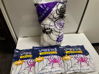 Halloween - (4) - Packages Of Spiderwebs - (New)