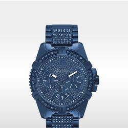 Blue Guess Diamond Watch Men's 