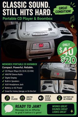 Memorex Portable CD Boombox – Vintage 90’s/2000’s Style Sound!