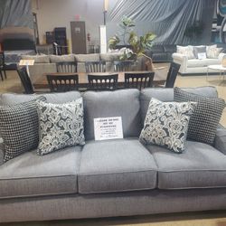 Beautiful Light Gray Contemporary Sofa Loveseat (New)