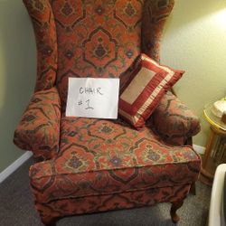 Pair of Classic Wingback Queen Anne Chairs - Custom Legacy Interiors
