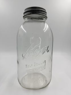 Antique Kerr Self Sealing Half Gallon Mason Jar with Original Zinc Lid